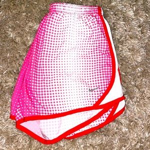 Nike shorts pink and red polka dot